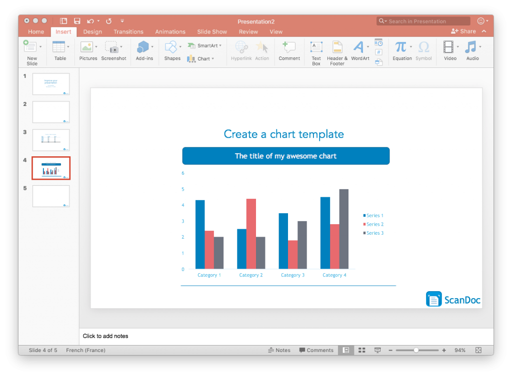 Create a chart template that can be used by copy/pasting