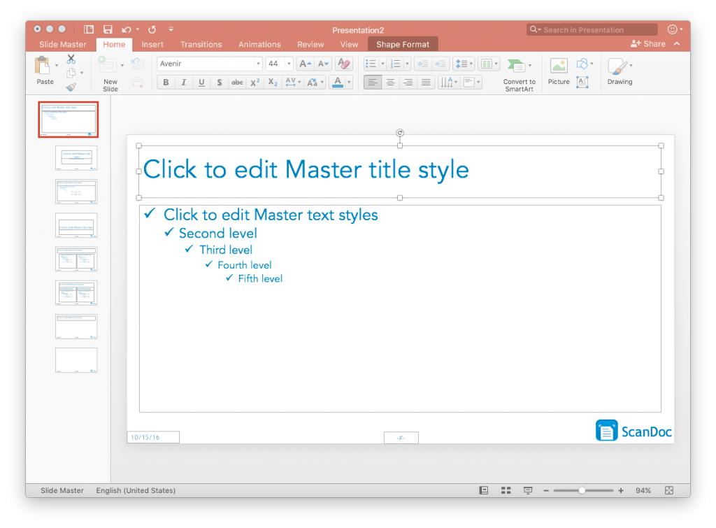 Define the position of the key elements