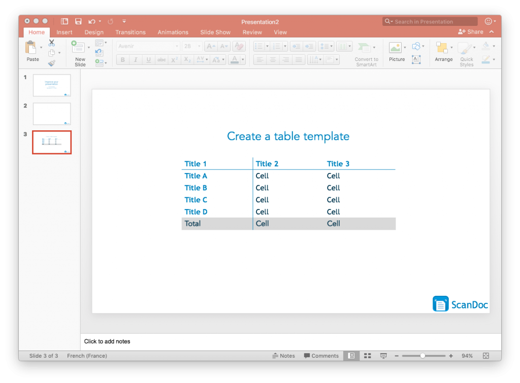 Template table that can be reused by copy/paste