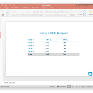 Template table that can be reused by copy/paste