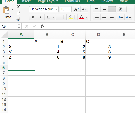 Selecting the top cell for the destination of the new table